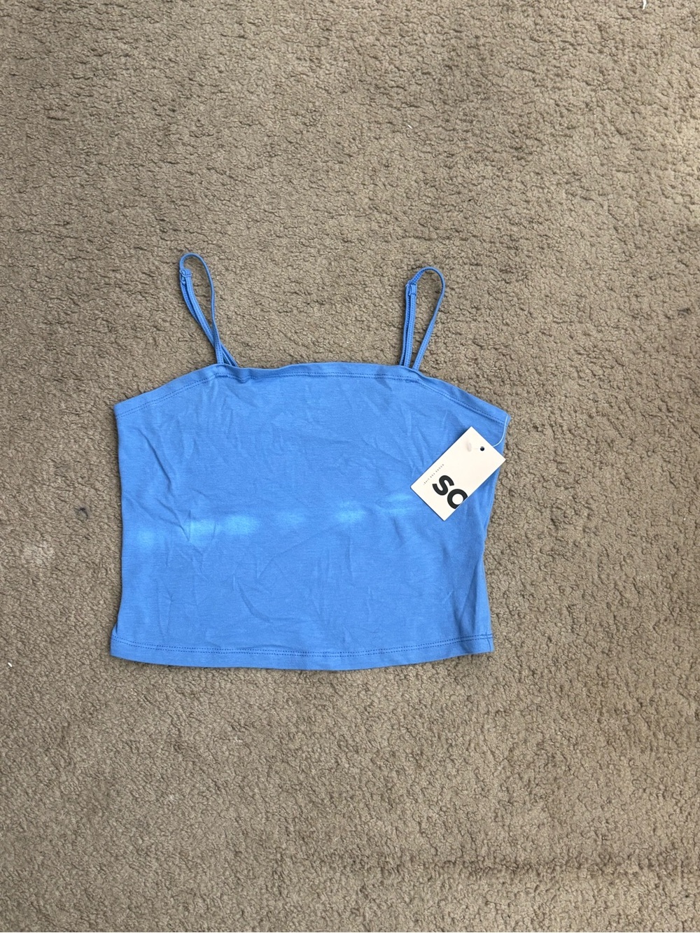 SO Light Blue Spaghetti Strap Crop Camisole
